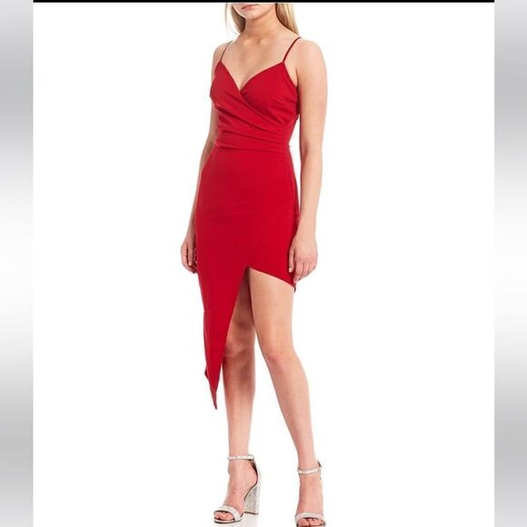 🔥Take 50% OFF-Honey&Rosie Spaghetti Strap V-Neck Asymmetrical Wrap Dress,Size-S - Picture 1 of 3
